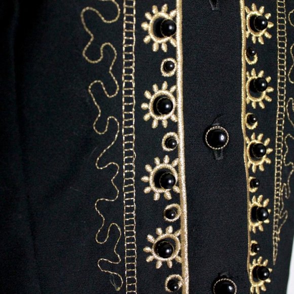 Your Sixth Sense by C&A Gold Black Embroidered Vest Unisex Size 38 - Picture 10 of 13